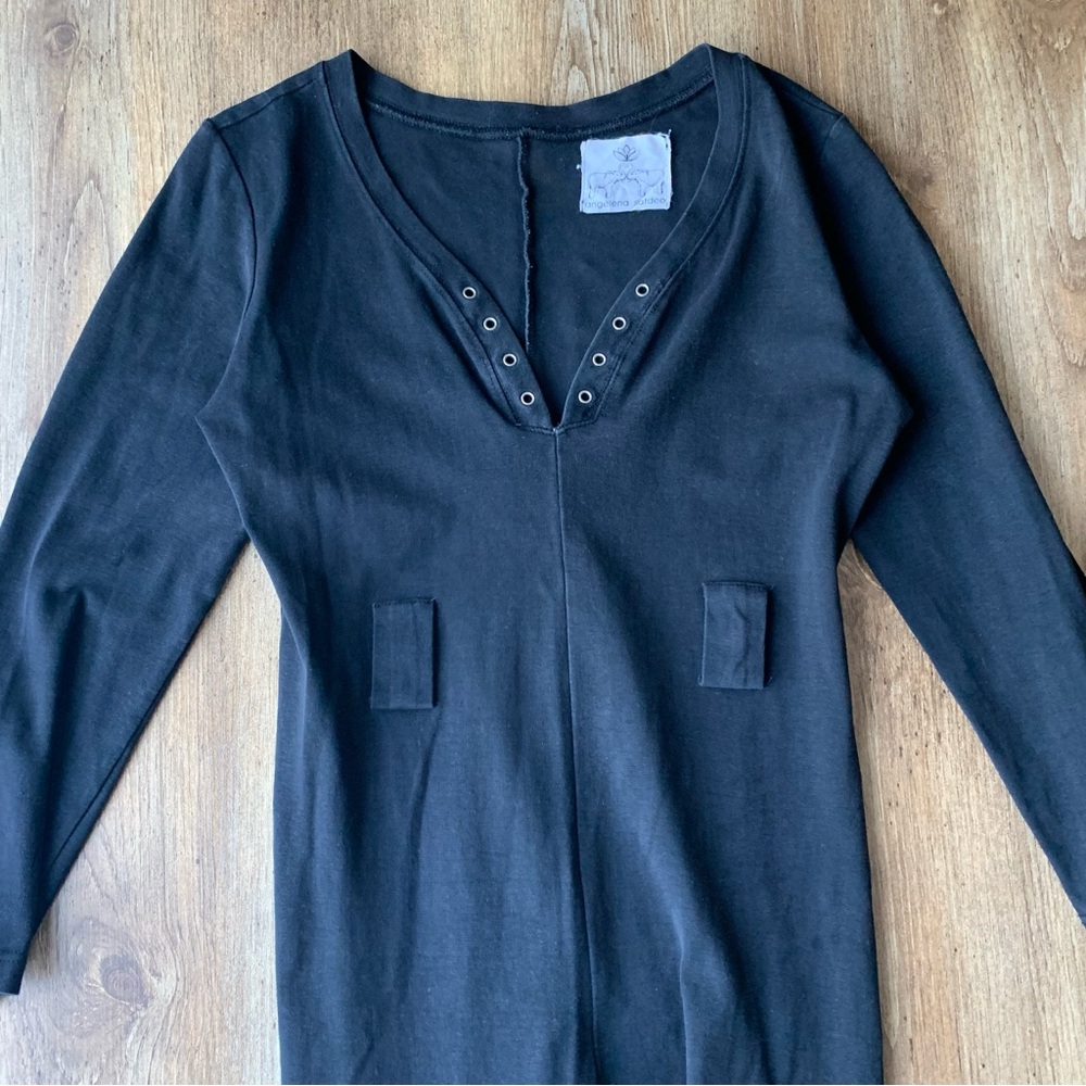 Vintage 80s 90s Black Women's Stirrup Jumpsuit Bodysuit